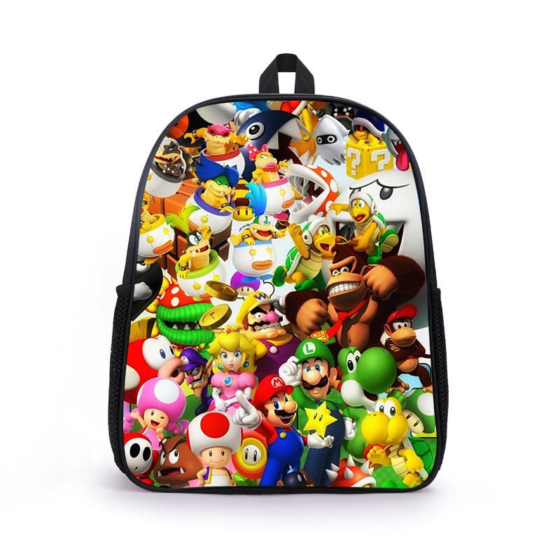

Cartoon Fun Mario Graphics Children School Bag With Lightweight Material Oxford A