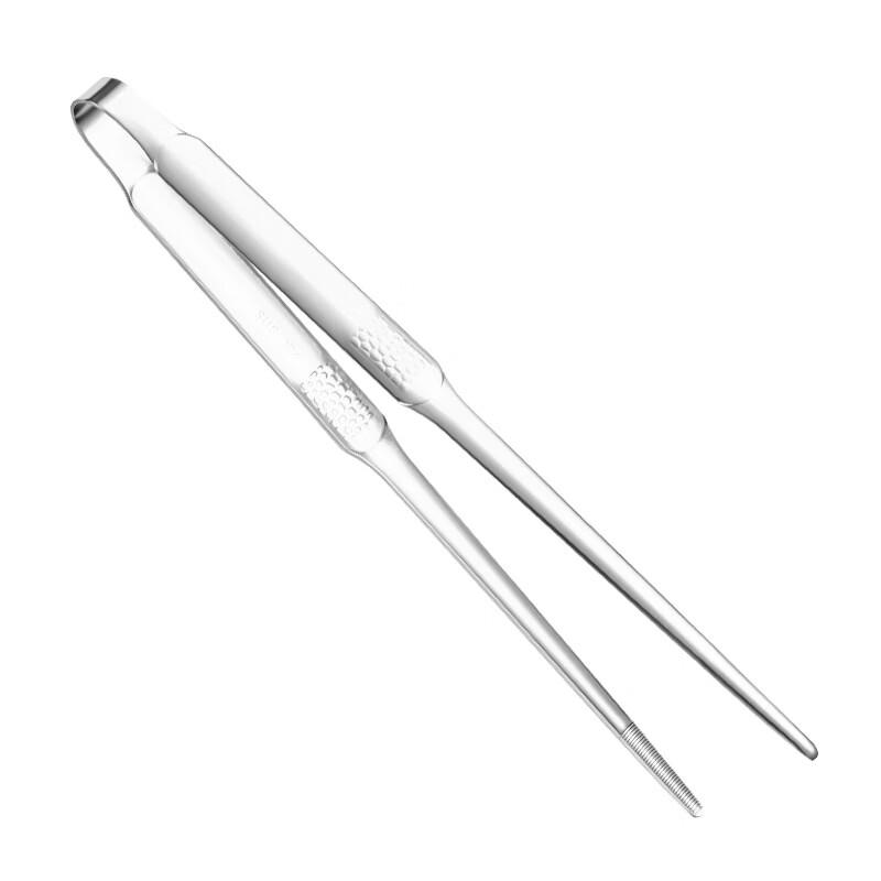 Zhi Shi Stainless Steel Hammered BBQ Food Tongs