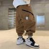 Boys Spring Autumn Children's Clothing Cargo Pants Children's Casual Large Size Sweatpants Boys Fake Zippers Cargo Pants