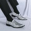 Fashion Designer Brand Men's Banquet Dress Shoes Formal Occasions Men's Business Shoes Suit Office Versatile Fashion Blue Loafers