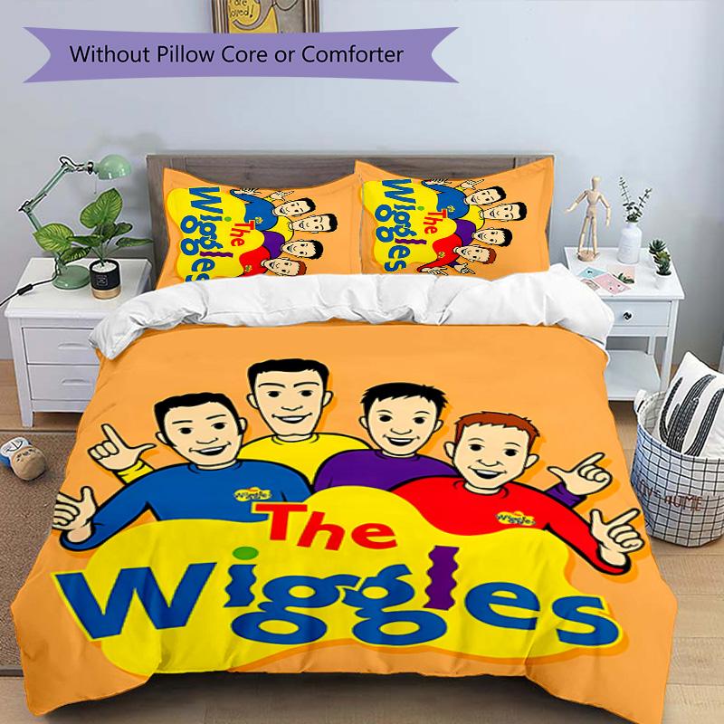 3pcs The Wiggles pattern bedding set duvet cover set includes duvet cover &pillowcases, perfect all season bedroom decoration & gift