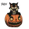 Retro Crackled Paint Ornaments Halloween Wooden Ornaments, Distressed Pumpkin/Cat Decorations, Desktop & Wall Textured Wood Craft Decors for