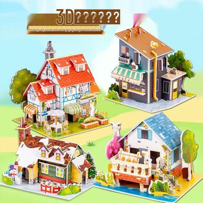 3D Puzzle House Model - DIY Handmade Educational Toy for Boys and Girls