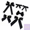 Black Ribbon Bow Pearl Brooch For Women Versatile Shirt Collar Pins Clothing Decoration Ribbon Tie Jewelry Accessories Gifts