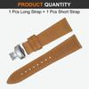 [uxcell] Leather Watch Band 22mm Vintage Style Watch Strap with Quick Release Stainless Steel Butterfly Buckle, Unisex, YellowBrown