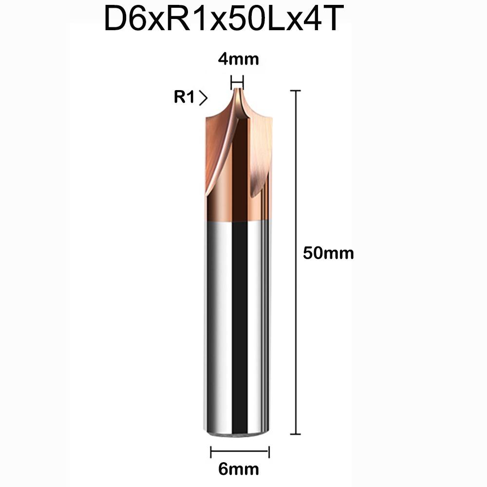 Tungsten Cobalt Alloy Corner Rounding End Mills Round End Mill New Radius Corner Rounding Cutter