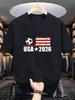 Unisex's T-Shirt | USA 2026 Football Flag Design Soccer Fans And Events, Casual Style With Crew Neck And Geometric Pattern