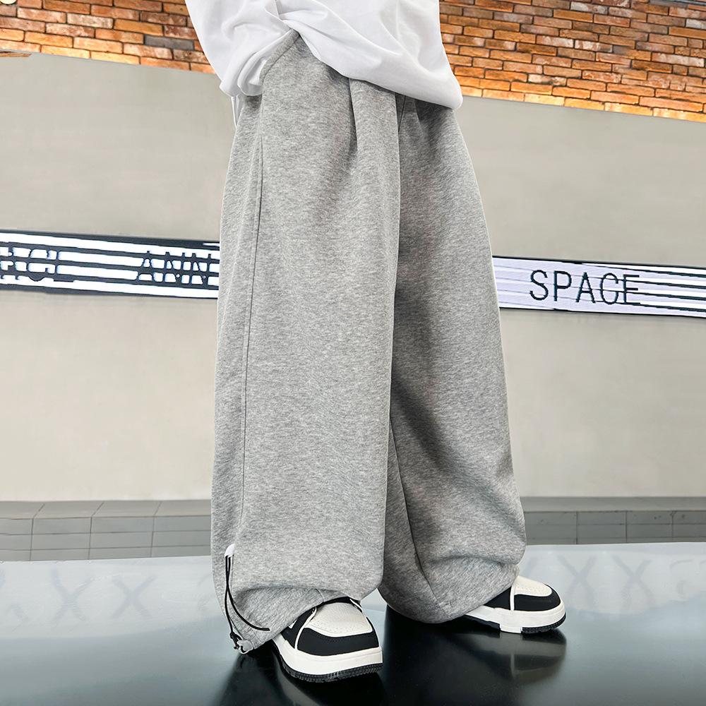 

Коллекция модных брюк клеш свободного кроя для мальчиков на весну и осень. Трендовые трансграничные брюки для больших детей. 140