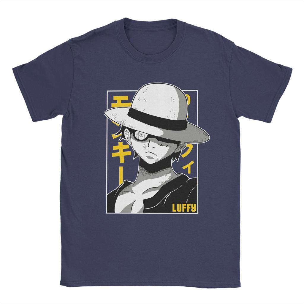 Monkey D luffy T Shirt for Men Pure Cotton Leisure TShirt O Neck Ones Pieces Tees Short Sleeve Clothes Gift Idea