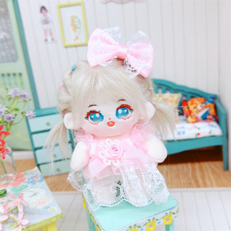 Xiao Kexin 10cm Purple-Haired Female Cotton Doll with Skeleton and Cute Clothes
