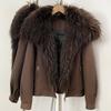 American retro casual thickened warm jacket for women's winter new natural real fox fur collar duck down jacket