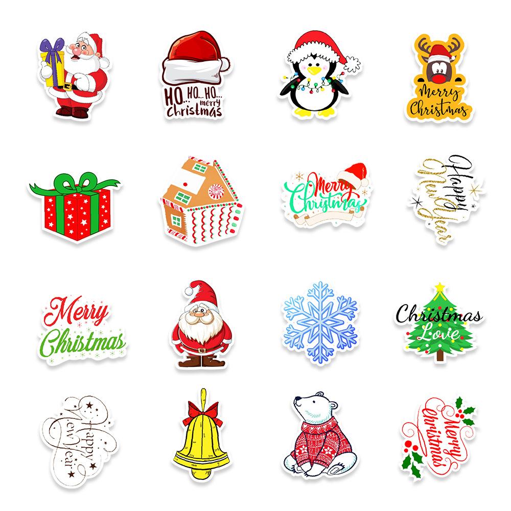 50 New Christmas Graffiti Stickers Doors and Windows Wall Computer Box Helmet Decoration Stickers
