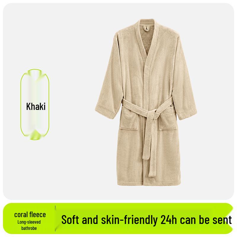 Women's Thick Antibacterial Quick-Dry Cloud Velvet Bathrobe - Autumn/Winter