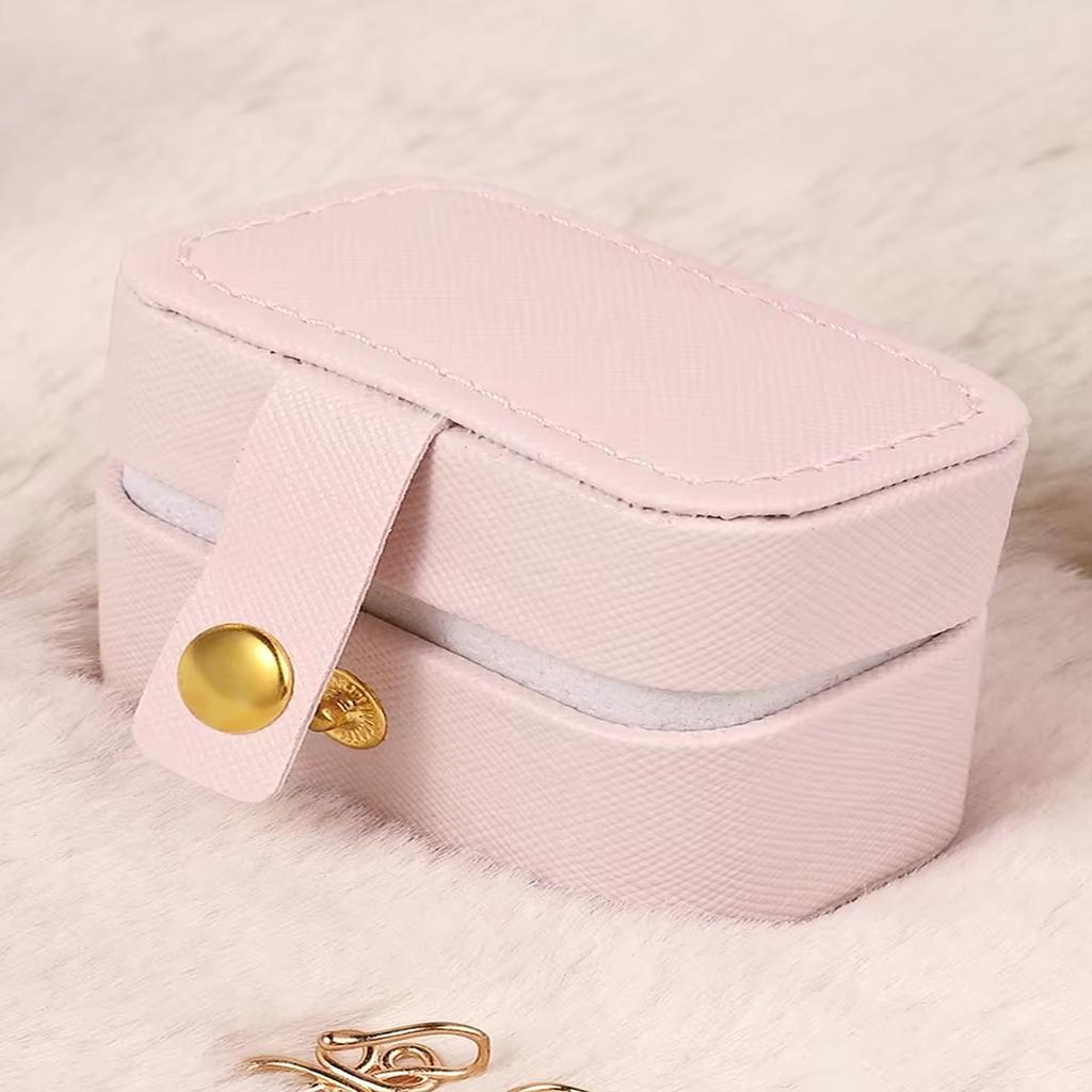 1pc-Exquisite Jewelry Box Simple Ring Necklace Earring Storage Simple Style Daily Travel Portable Storage Box