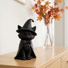 3D Printed Cat Witch Figurine Dark Style Halloween Decorations Cute Cat Statue  Home Decor