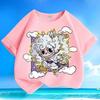 Labubu Cartoon 3D Print Kids T Shirts Trend Clothes Boy Girls Short-Sleeved Top