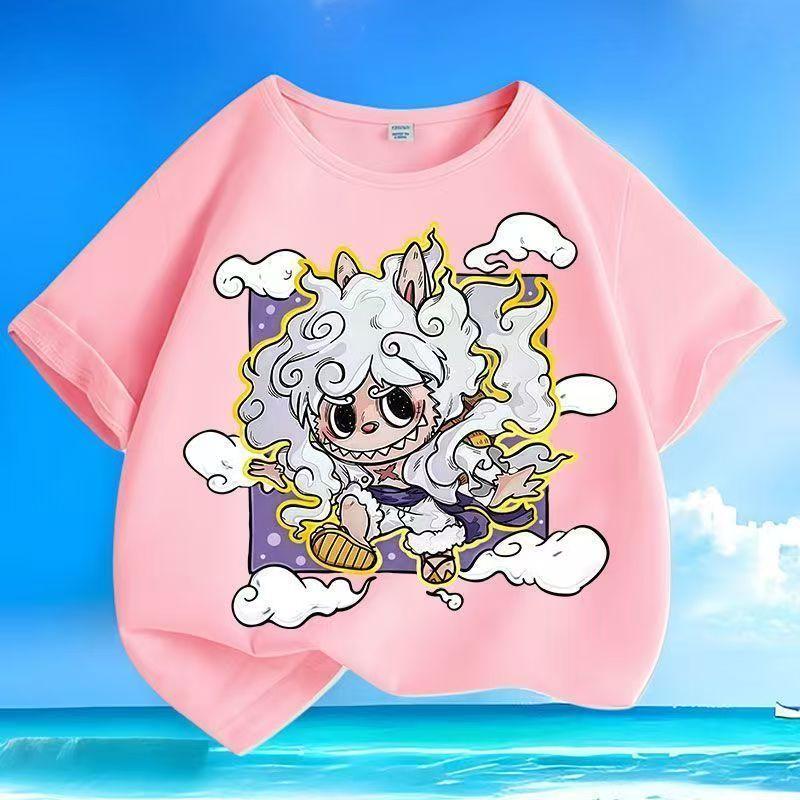 Labubu Cartoon 3D Print Kids T Shirts Trend Clothes Boy Girls Short-Sleeved Top