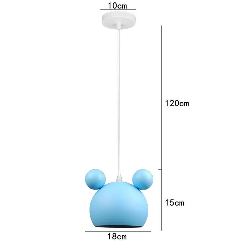 

Скандинавская люстра с одним плафоном, люстра для столовой, люстра для столовой, барная стойка, макаронс, лампа для детской спальни, люстра с Микки Маусом, люстра с едой NO Bulbs