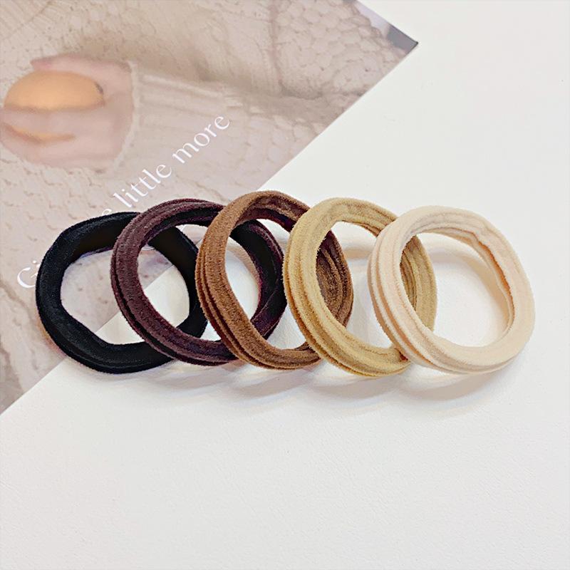5pcs/Bag Women High Elastic Seamless Hair Rope Durable Girls No Crease Ponytail Holder Rubber Band Hair Accessories