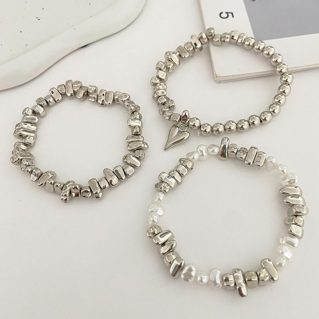 3Pcs/Set Irregular CCB Stone Chain Bracelets Jewelry Party Accessories Geometric Heart-Shaped Pendant Bracelet 2025 New