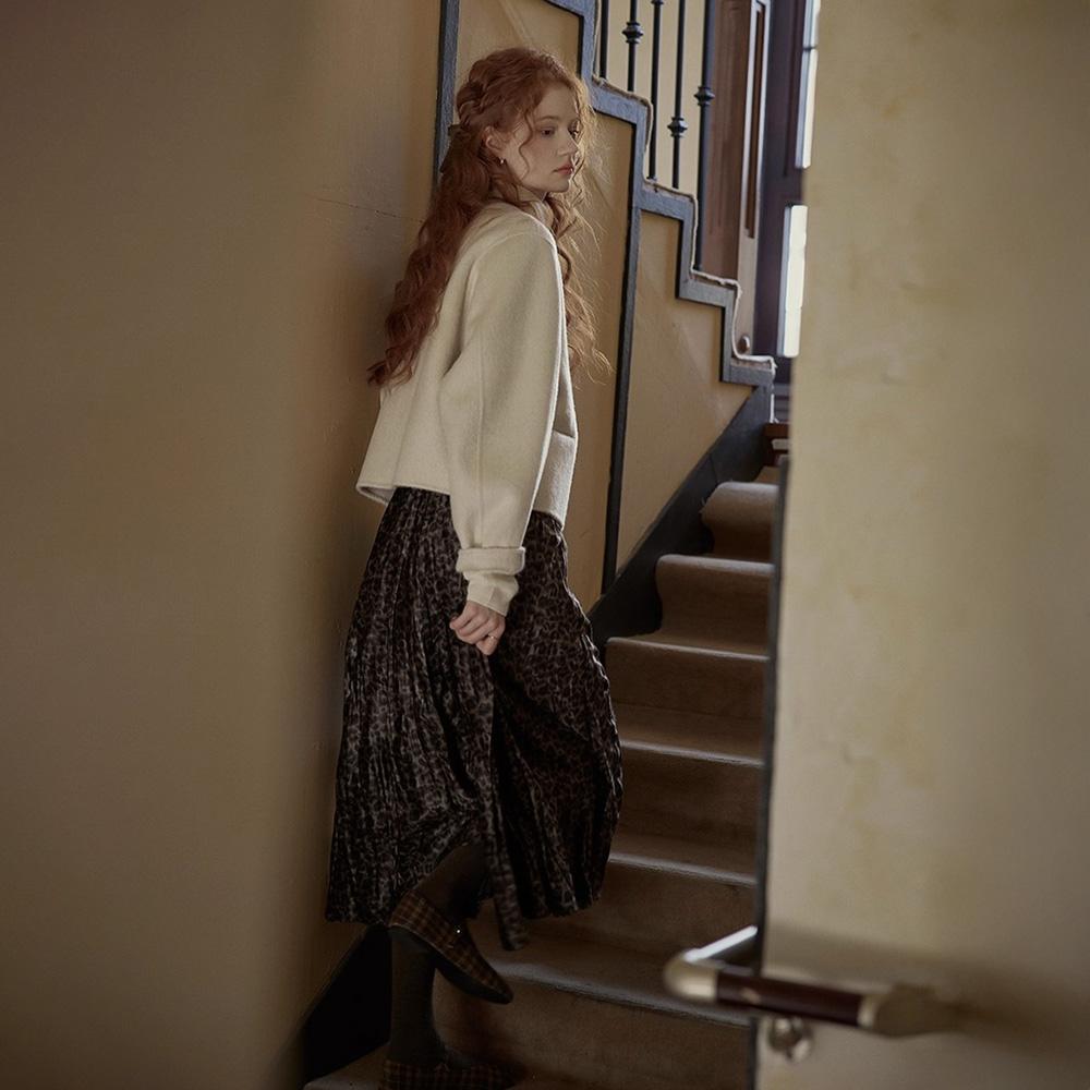 Peulaudeumali Pm_Leopard Banding Skirt