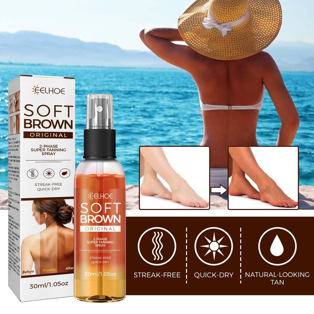 EELHOE Sun Tanning Enhancer Spray - Refreshing Natural Bronze Wheat Color for Summer Beaches