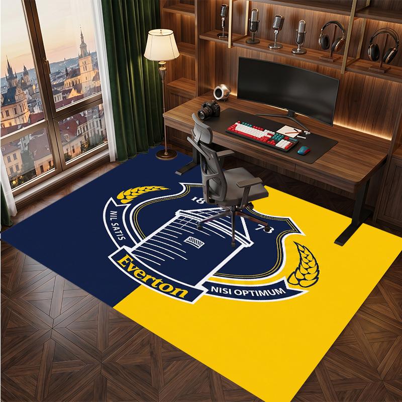 Tappeto in Velluto di Cristallo con Stampa Calcio Everton, Comodo Assorbente d'Acqua Antiscivolo Tappeto per Pavimenti Interni