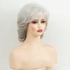 Curly Wig Synthetic Short Wigs for Women Natural Hair Grey Wig with Bangs Cosplay Costume Old Woman Elegant Ladies Wig