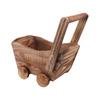 Flower Pot Wooden Cart Sturdy Durable Wooden Wheelbarrow Design Multifunction Indoor Plant Stand