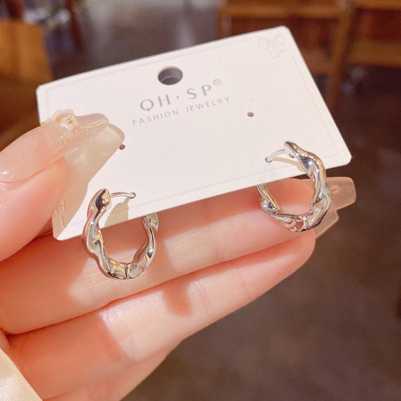 Female Summer Light Luxury Niche Twisted Earrings
