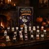 Halloween Advent Calendar Dog Cat Calendar, 24-Day Acrylic Figure Countdown Set Holiday Box with Witch Pumpkin Ghost Outfits, Collectible Desk Display