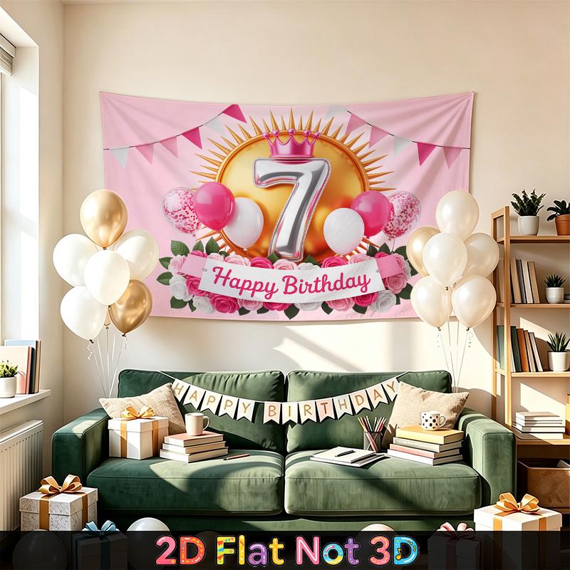 Party Backdrop Birthday Pink Photo Booth Background Front Door Decor