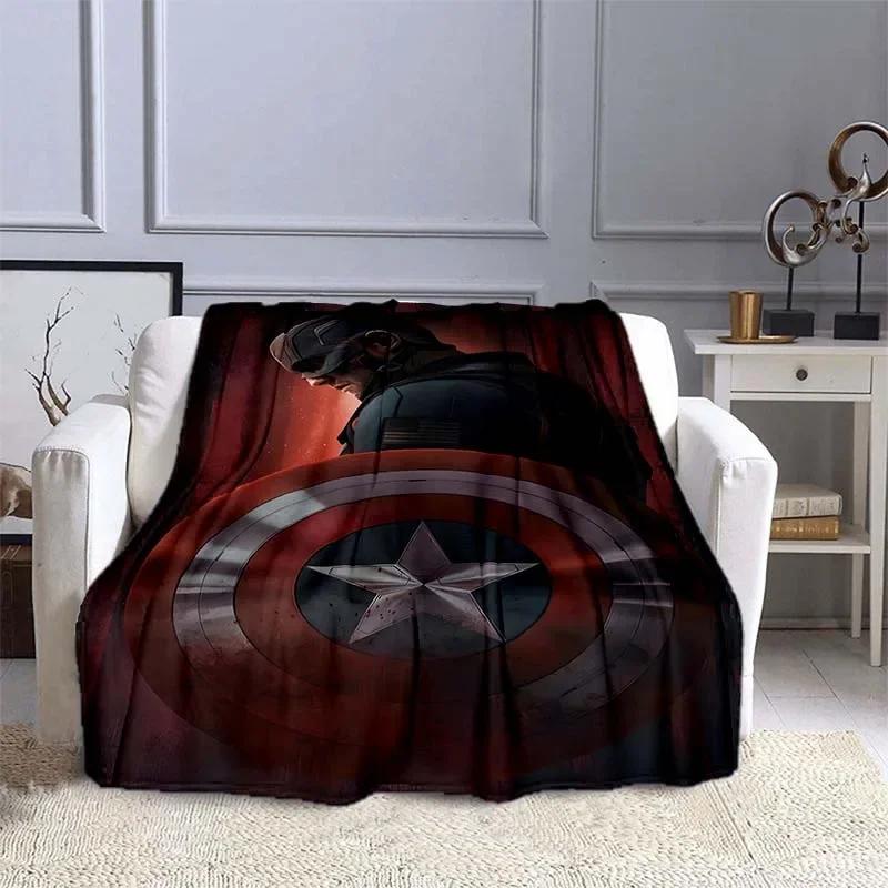 Captain America Printed Blanket Children Adult Blanket Soft and Warm Bedding for Bed Sofa Outdoor Travel Cover Blanket