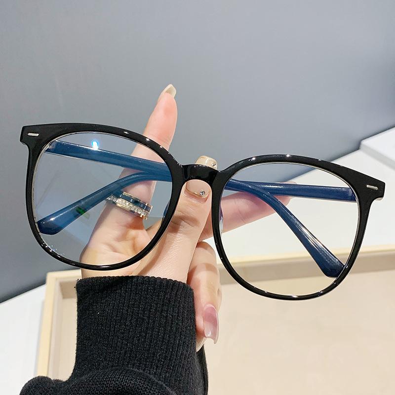 Plate Pin Leg Flat Mirror Anti-Blue Light Retro Myopia Optical Glasses Frame Unisex