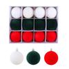 Set of 12 Velvet Touch Christmas Ornaments Lightweight 6CM Flocked Christmas Balls for Office and Home Ambiances