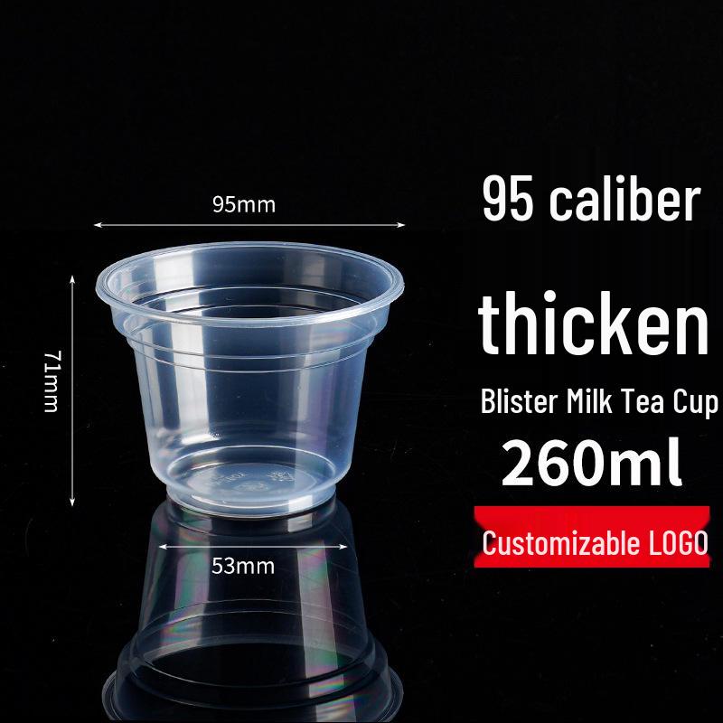 Jin Xin Huan 95 Kaliber Transparenter PP-Becher für Milchtee & Joghurt mit Deckel, Verdickt für Kaffee.