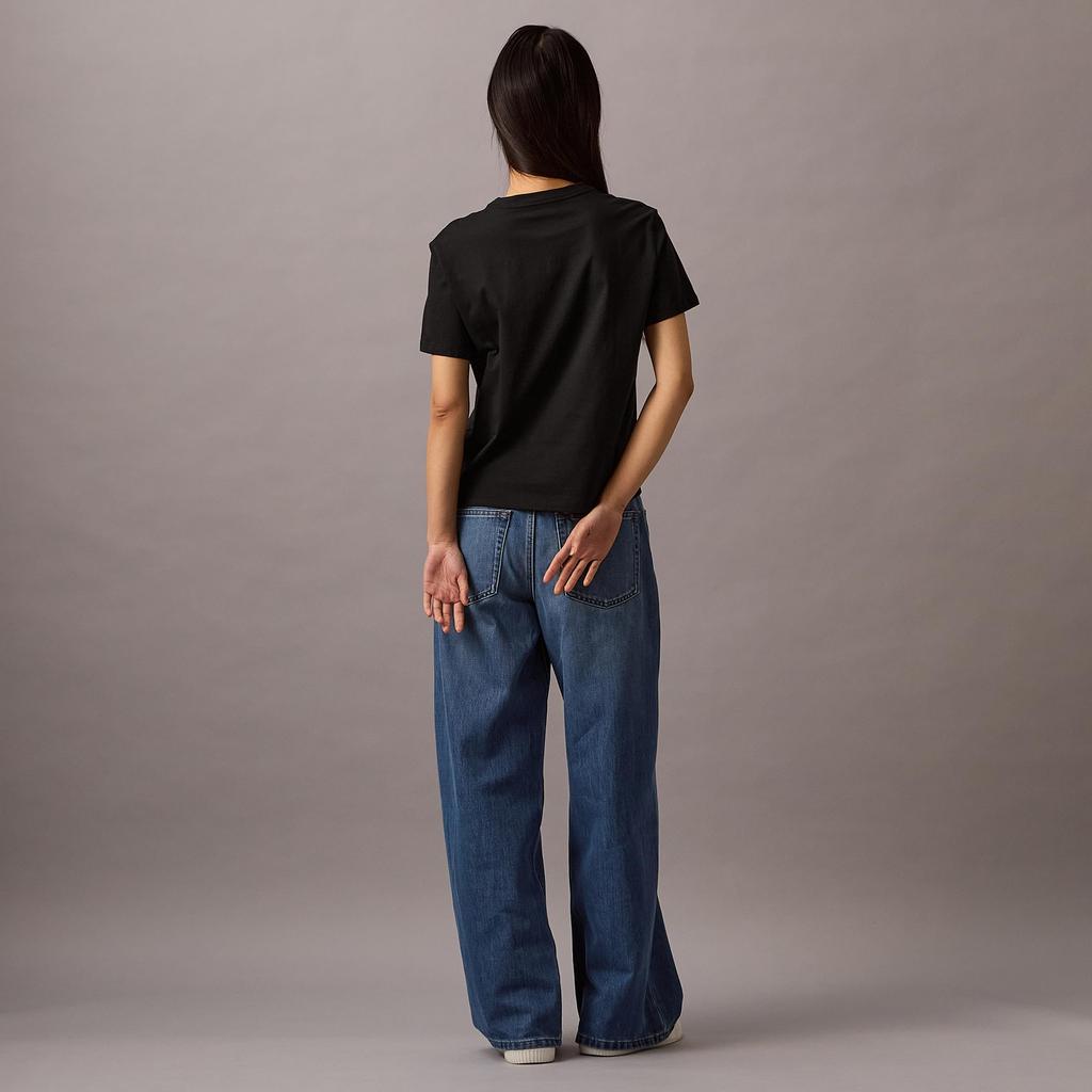 Classic Monologo Crew Neck 47B864G S BLACKUB1 [Calvin Klein] T-Shirt