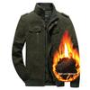 Men's Outdoor Stand Collar Zipper Jacket, European/American Style, Plus Velvet, Thickened for Autumn/Winter.