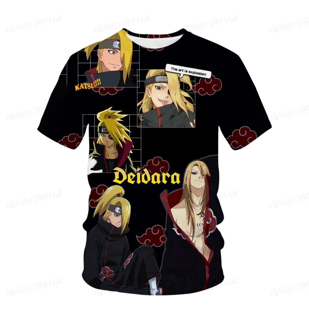 Sommar Naruto T-shirt Barn Streetwear Rund Hals Kort Ärm 3D Topp Rolig Tecknad Film Män Kakashi