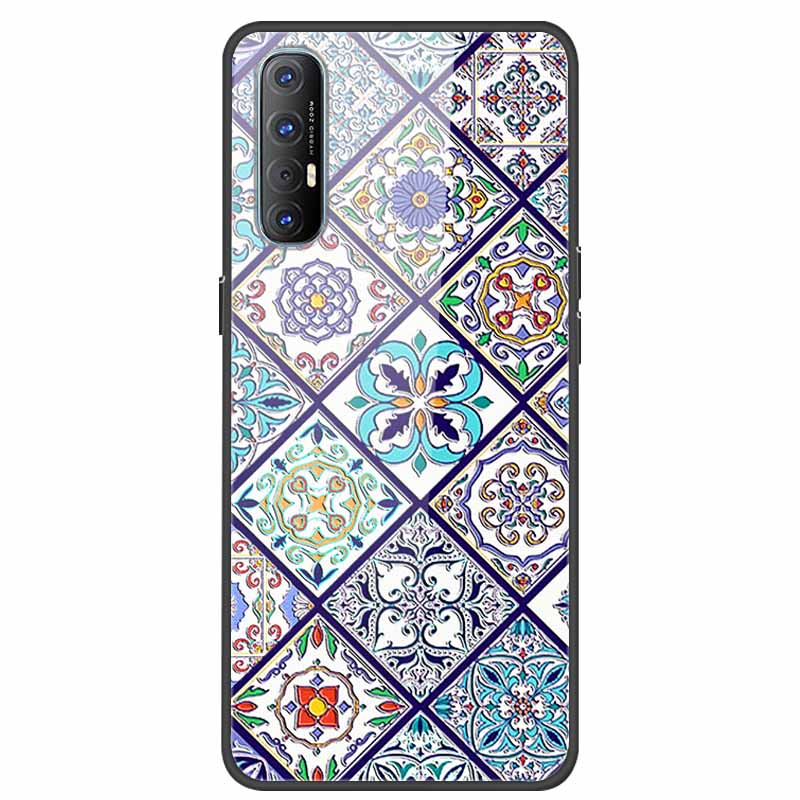 Tempered Glass Case For Oppo Reno 3 Pro 5G Case 6.5" Hard Phone Back Cover Soft Bumper For Oppo Reno3 Pro Case Funda Para PCRM00