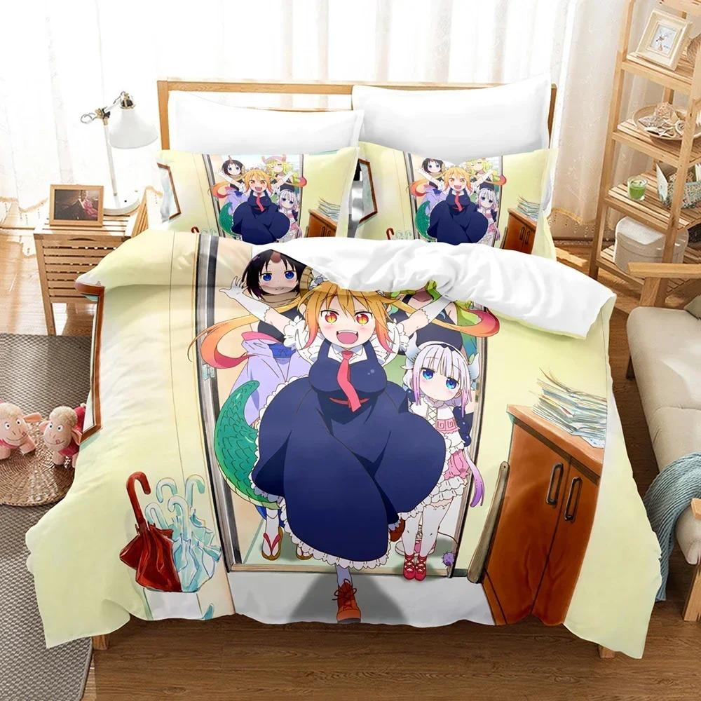 Comforter 3D Printed Miss Kobayashis Dragon Maid Bedding Set Bedroom Soft Modern S Comefortable Quilt