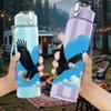 1PC Eagle Flying Pattern 750ml Color Plastic Sports Water Bottle Leakproof Flip Straw Lid Suitable for Sports Office Home Use