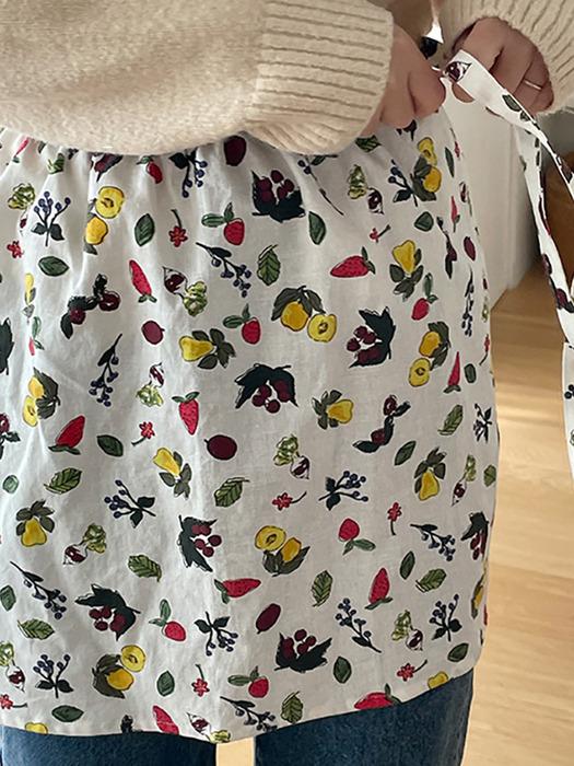 Lemonbaseball Livingclub Fruits Half Apron white