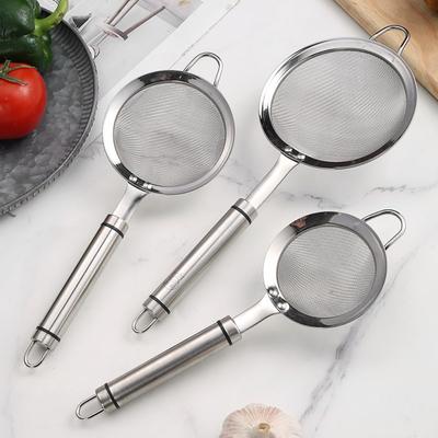 Ergonomic Handle Frosting Filter Stainless Steel Food Strainer Flour Sieve  Soy Milk