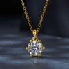 Gold-plated Moissanite Necklace 1.0 Ct 925 Silver Adjustable