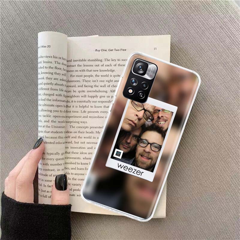 Coque de téléphone Band W-Weezer Pour Redmi Note 13 12 Pro Plus 14 15 Pro 5G 11 11T 11E 11S 10 Pro 10S 9 9S Housse Cellulaire Transparente TPU Capa Cas