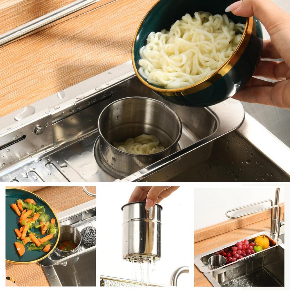 Sink Drying Rack Dish Drainers Sink Rack Sink Drainer Rack Expandable Stainless Steel Utensil Holder Organizer Kitchen Sink