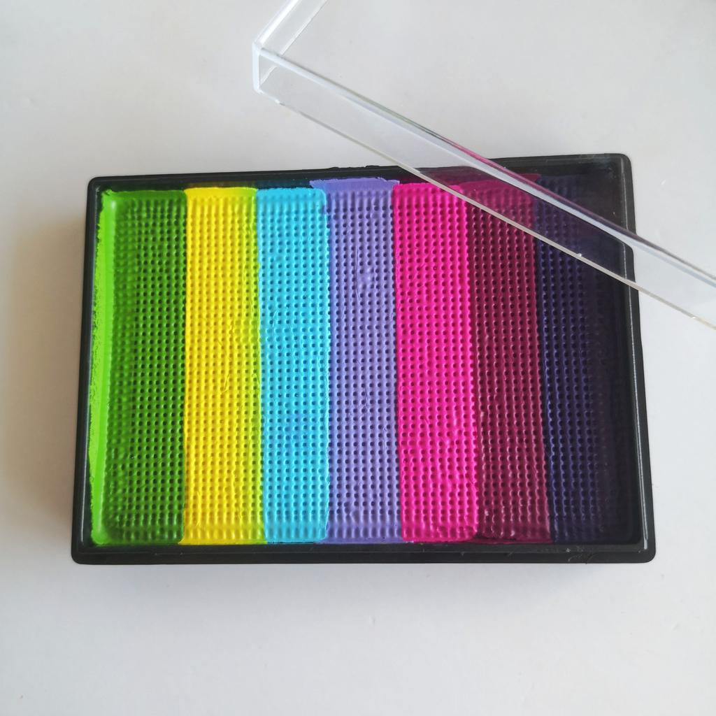 Vopsea profesională activată cu apă pentru față și corp curcubeu tort despărțit pictură facială vopsea corporală neon UV vopsea corporală luminoasă lumina neagră