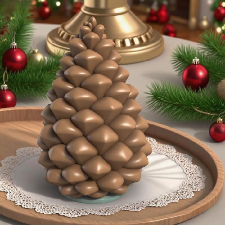 Christmas Tree Pinecone Silicone Candle Mold Heat Resistant Baking Mould For Making Candle Soap Holiday Decoration
