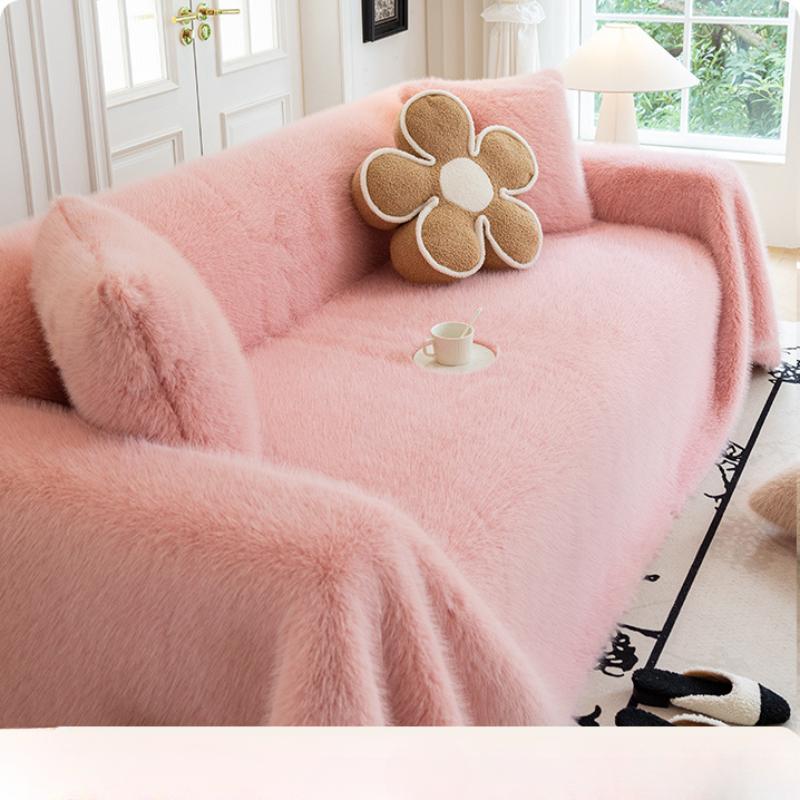 

Зимний утолщенный теплый норковый бархатный чехол для дивана, ткань, новый интегрированный чехол для подушки, одеяло, чехол, ткань 180*130cm
